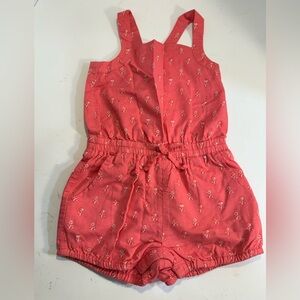Baby Gap girls sz 12-18 peach romper snap crotch jumpsuit bonus Gymboree shorts